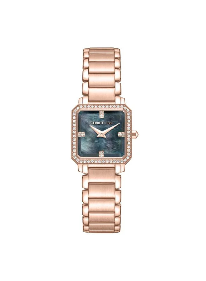 شيروتي 1881 Perugia Rose Gold Plated Stainless Steel Bracelet Analog Watch for Women, 22mm